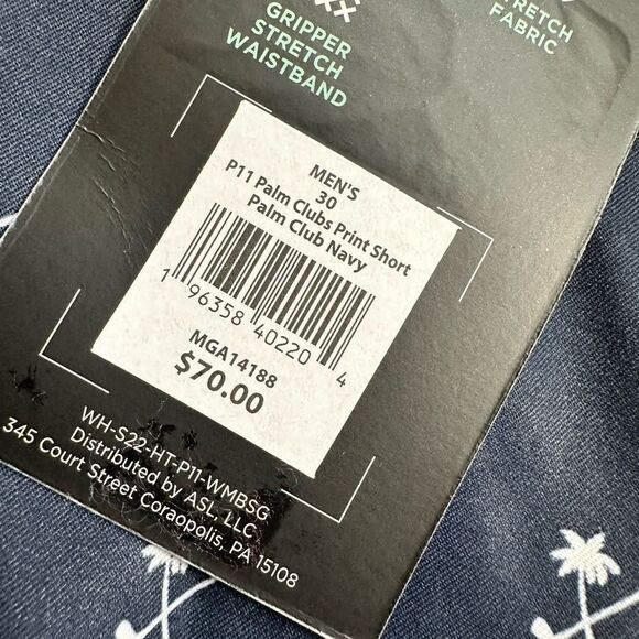 NWT Walter Hagen Navy Blue Palm Club Print Golf Casual 10” Shorts  - Size 30” - Picture 2 of 10
